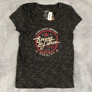 UFC Official Strong & Fierce Shirt Womens SMall Heathered Gray Short Sleeve